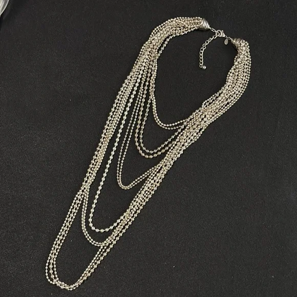 Chico's Silver-tone Cascading Multi-Strand Necklace - Picture 1 of 5
